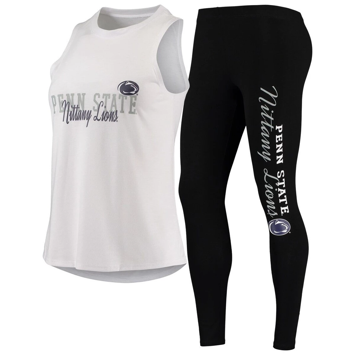Best deal β€οΈ Women's Concepts Sport White/Black Penn State Nittany Lions Tank Top And Leggings Sleep Set π - Image 2