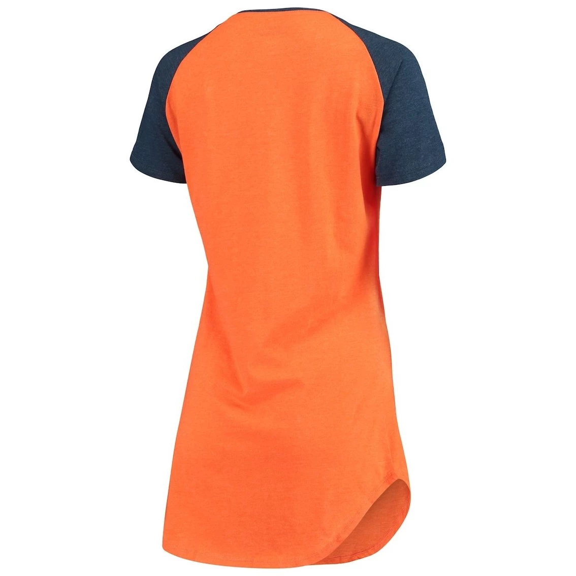 Budget π Women's Concepts Sport Orange/Heathered Navy Denver Broncos Meter Raglan V-Neck Knit Nightshirt π - Image 4