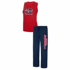 Budget 🔔 Women's Concepts Sport Navy/Red St. Louis Cardinals Wordmark Meter Muscle Tank Top & Pants Sleep Set 🧨