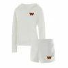 Deals 🎁 Women's Concepts Sport Cream Washington Commanders Fluffy Hoodie Top & Shorts Set 💯
