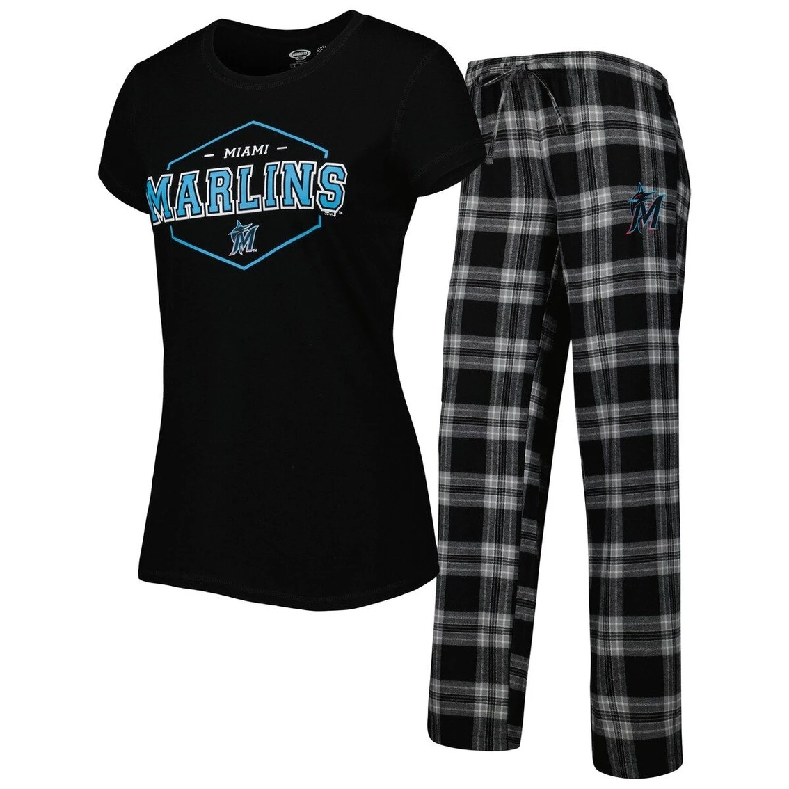 Brand new β Women's Concepts Sport Black/Gray Miami Marlins Badge T-Shirt & Pajama Pants Sleep Set π₯° - Image 2
