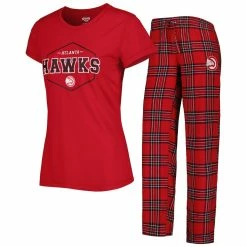 Cheapest 🎉 Women's Concepts Sport Red/Black Atlanta Hawks Badge T-Shirt & Pajama Pants Sleep Set ⌛