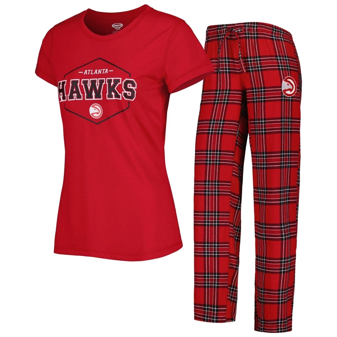 Cheapest π Women's Concepts Sport Red/Black Atlanta Hawks Badge T-Shirt & Pajama Pants Sleep Set β - Image 2