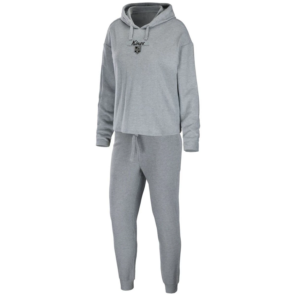 Cheapest π₯° Women's WEAR By Erin Andrews Heather Gray Los Angeles Kings Logo Pullover Hoodie & Pants Sleep Set π§¨