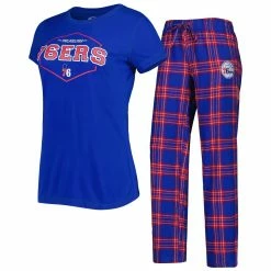 Budget 👍 Women's Concepts Sport Royal/Red Philadelphia 76ers Badge T-Shirt & Pajama Pants Sleep Set 👏