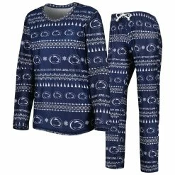 Top 10 🔔 Women's Concepts Sport Navy Penn State Nittany Lions Flurry Ugly Sweater Long Sleeve T-Shirt & Pants Sleep Set 😍
