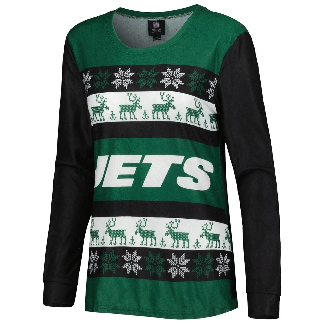 Flash Sale π Women's FOCO Green New York Jets Holiday Ugly Pajama Set π€© - Image 3