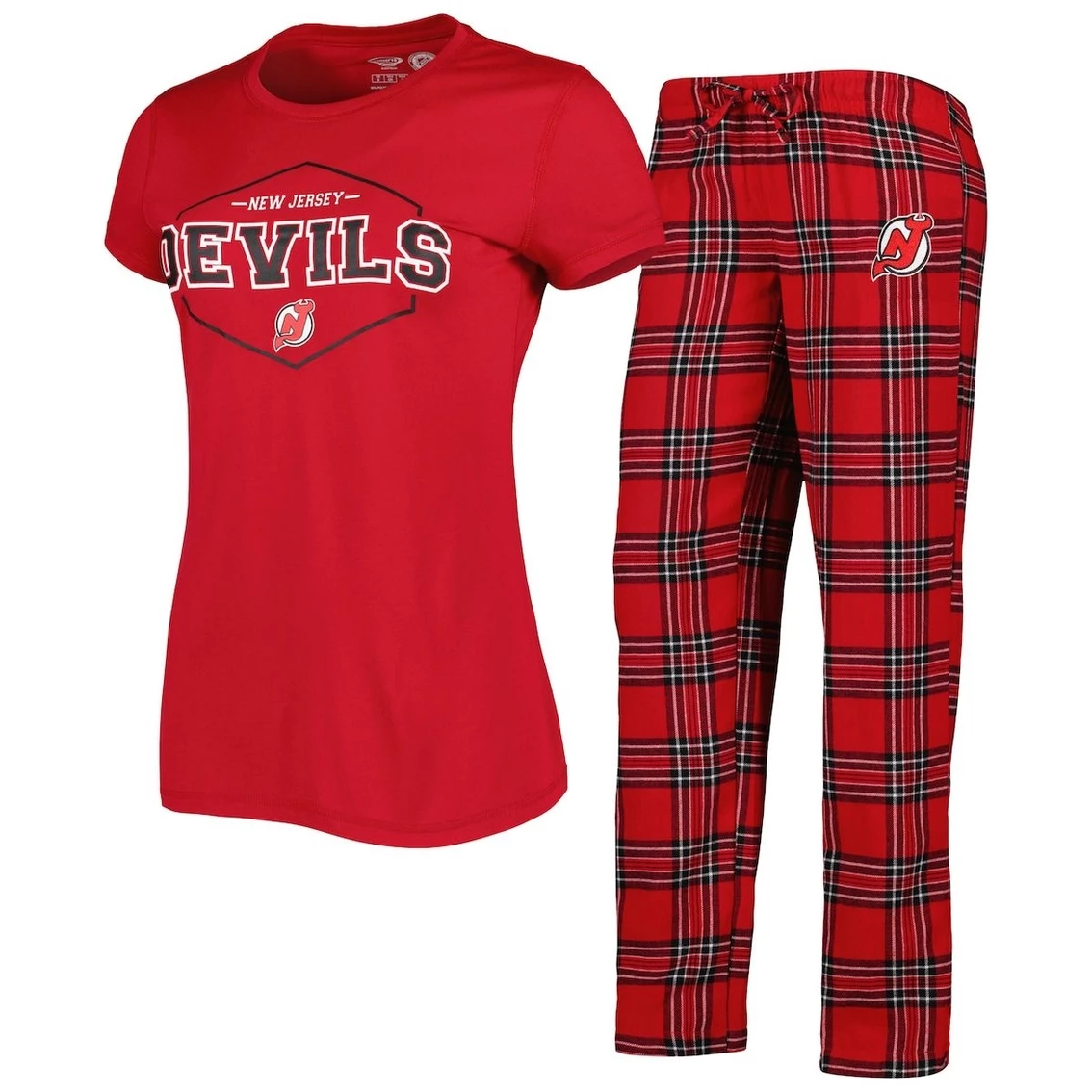 Budget π Women's Concepts Sport Red/Black New Jersey Devils Badge T-Shirt & Pants Sleep Set β€οΈ - Image 2
