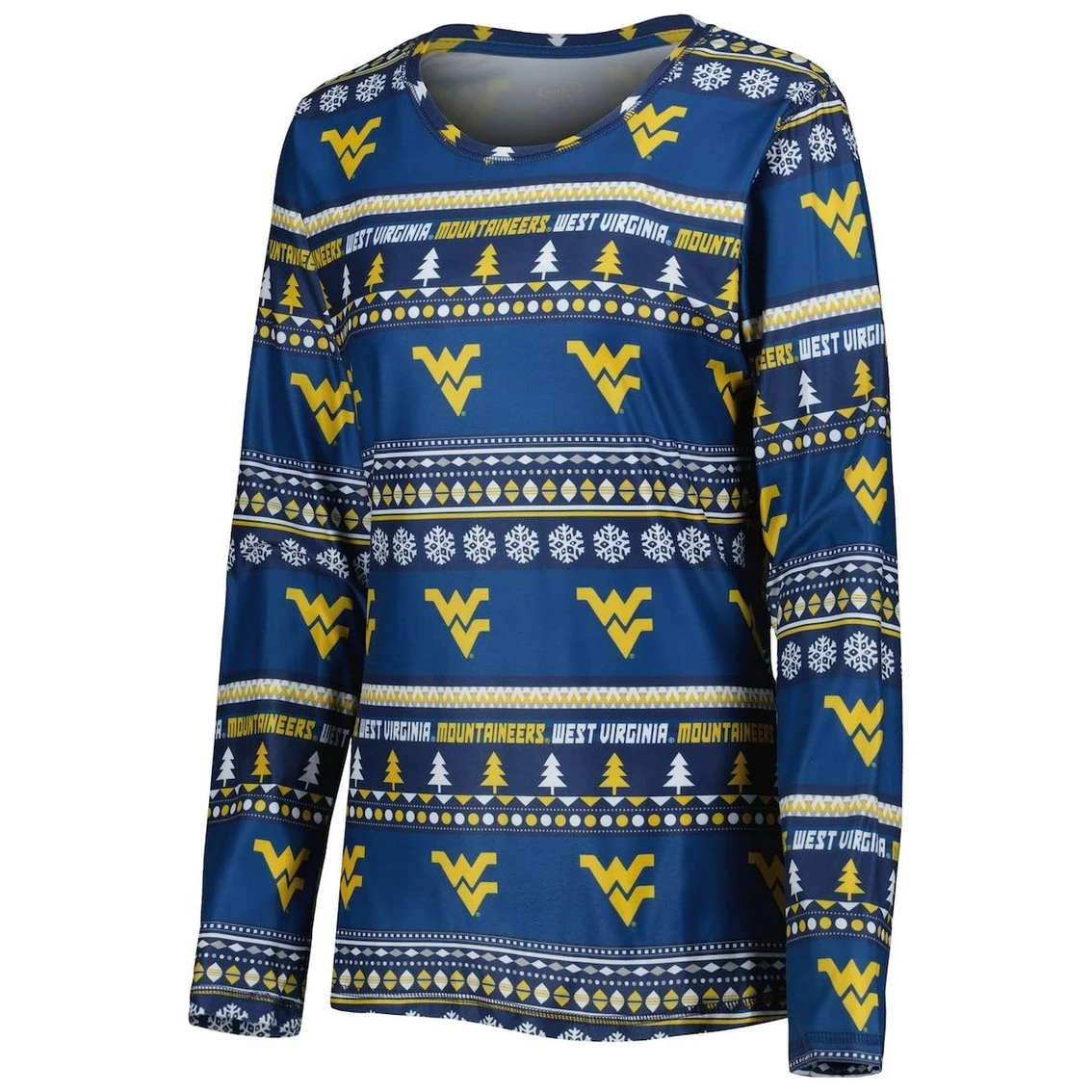 Coupon β¨ Women's Concepts Sport Navy West Virginia Mountaineers Holiday Long Sleeve T-Shirt And Pants Sleep Set π₯° - Image 3