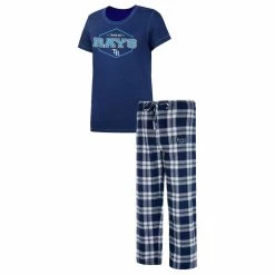 Best reviews of 🎉 Women's Concepts Sport Navy/Gray Tampa Bay Rays Badge T-Shirt & Pajama Pants Sleep Set 😀
