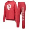 Brand new 👍 Women's Concepts Sport Crimson Indiana Hoosiers Long Sleeve Hoodie T-Shirt & Pants Sleep Set ✨