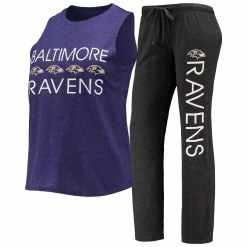Flash Sale β¨ Women's Concepts Sport Black/Purple Baltimore Ravens Muscle Tank Top & Pants Sleep Set π