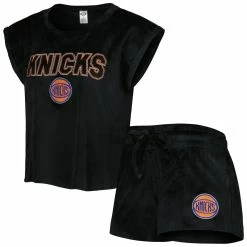 Flash Sale 😍 Women's Concepts Sport Black New York Knicks Intermission T-Shirt & Shorts Sleep Set ✨