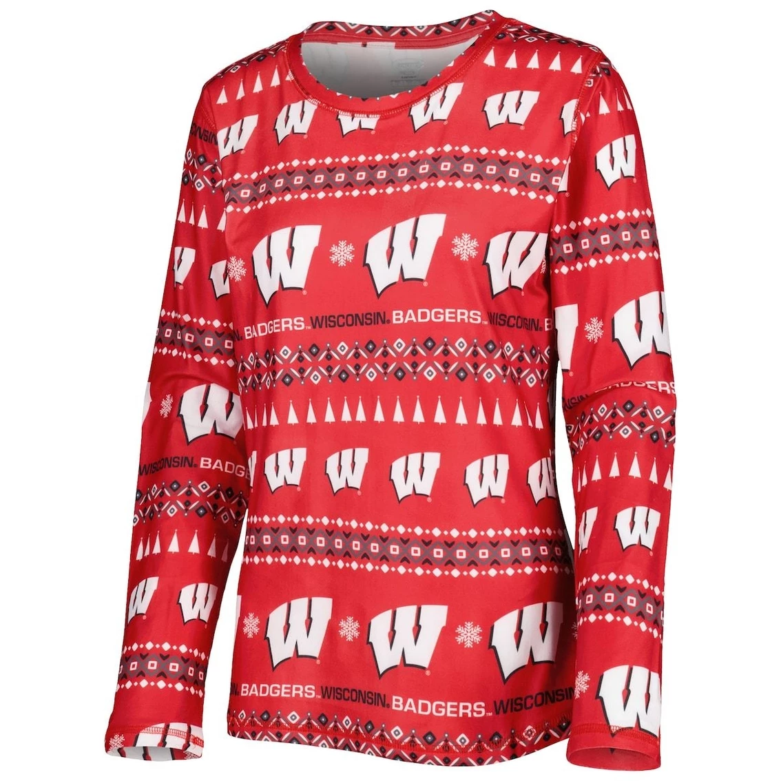 Top 10 β¨ Women's Concepts Sport Red Wisconsin Badgers Flurry Ugly Sweater Long Sleeve T-Shirt & Pants Sleep Set π - Image 3