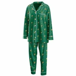 Best deal π₯° Women's WEAR By Erin Andrews Green Oregon Ducks Long Sleeve Button-Up π Shirt & Pants Sleep Set π