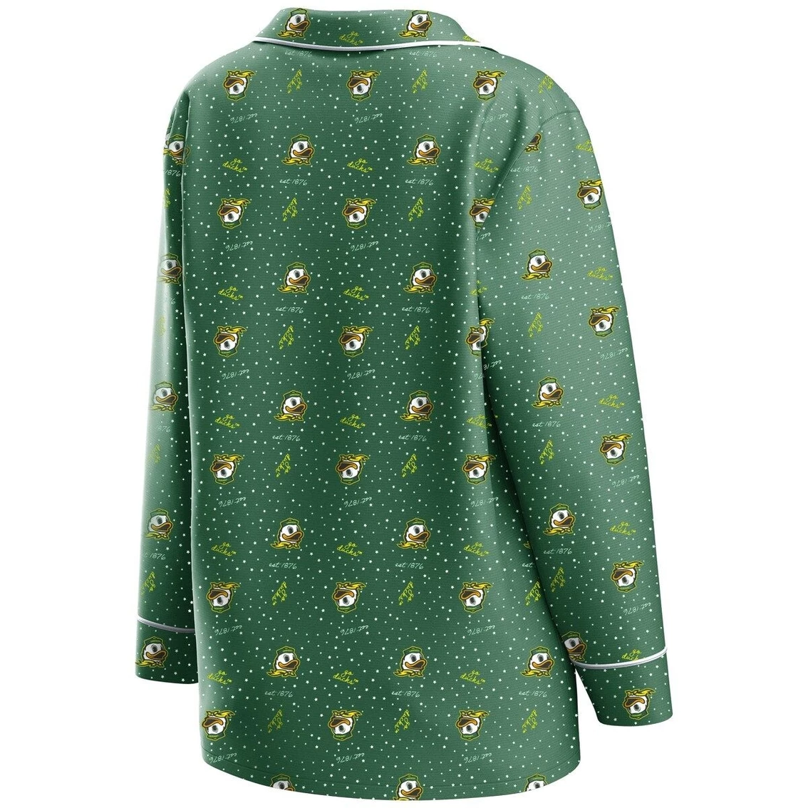 Best deal π₯° Women's WEAR By Erin Andrews Green Oregon Ducks Long Sleeve Button-Up π Shirt & Pants Sleep Set π - Image 4