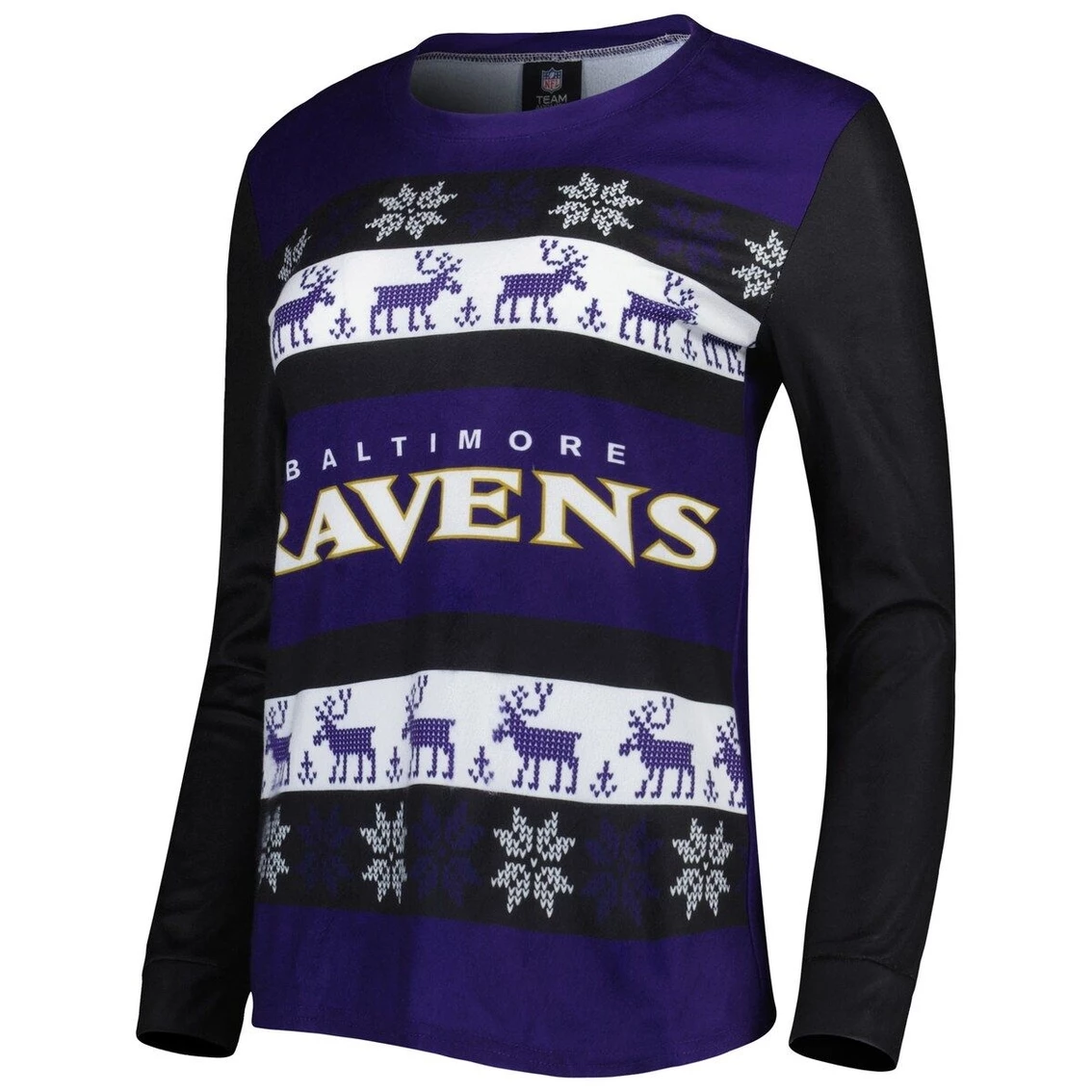 Budget β¨ Women's FOCO Purple Baltimore Ravens Holiday Ugly Pajama Set βοΈ - Image 3