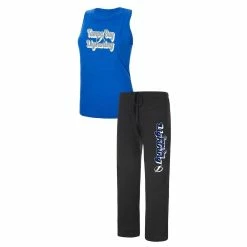 Coupon 🔥 Women's Concepts Sport Black/Blue Tampa Bay Lightning Meter Muscle Tank Top & Pants Sleep Set ❤️