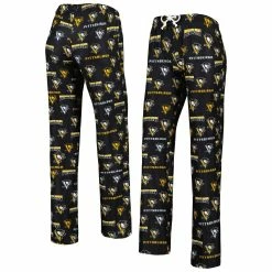 Flash Sale β Women's Concepts Sport Black Pittsburgh Penguins Breakthrough Allover Logo Sleep Pants π