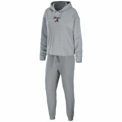 Best deal π Women's WEAR By Erin Andrews Heather Gray Atlanta Braves Logo Pullover Hoodie & Pants Sleep Set β¨