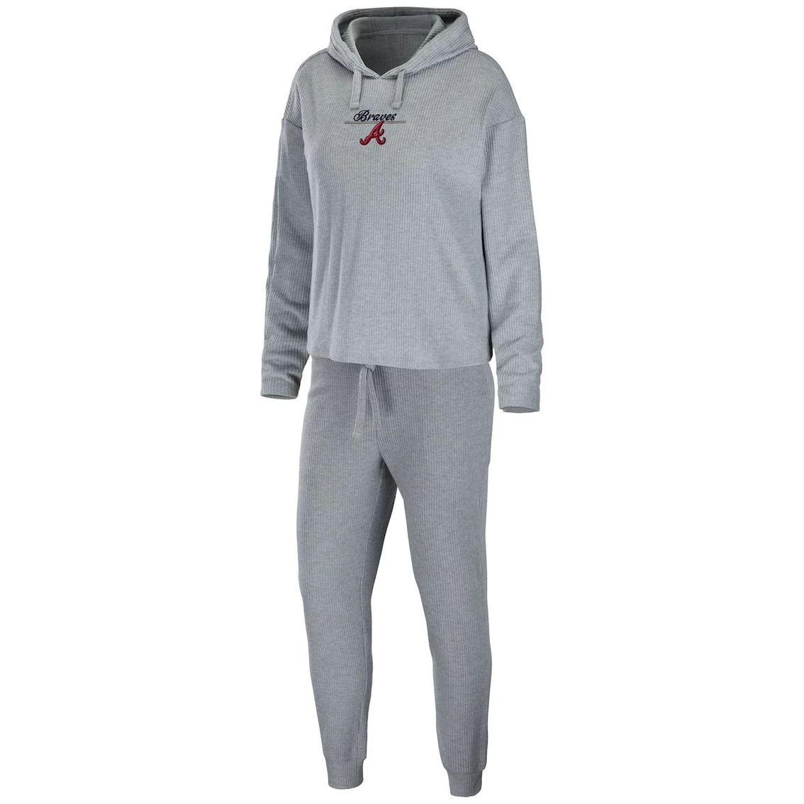 Best deal π Women's WEAR By Erin Andrews Heather Gray Atlanta Braves Logo Pullover Hoodie & Pants Sleep Set β¨ - Image 2