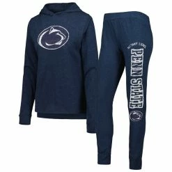 Best reviews of 💯 Women's Concepts Sport Heathered Navy Penn State Nittany Lions Long Sleeve Hoodie T-Shirt & Pants Sleep Set 🤩