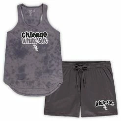 Coupon ✨ Women's Concepts Sport Charcoal Chicago White Sox Plus Size Cloud Tank Top & Shorts Sleep Set 👍