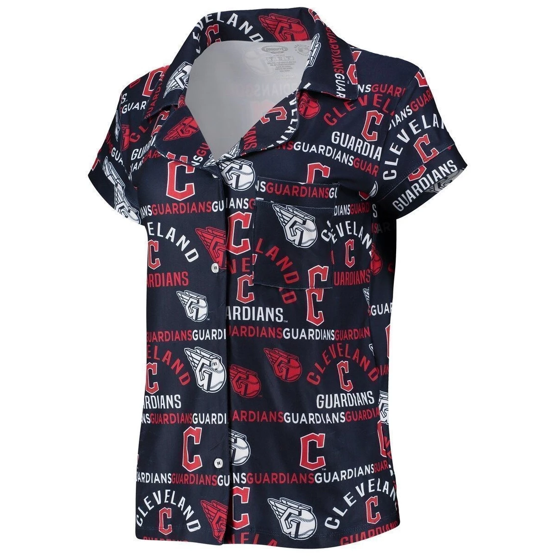 Budget π Women's Concepts Sport Navy Cleveland Guardians Flagship Allover Print Top & Shorts Sleep Set π - Image 3