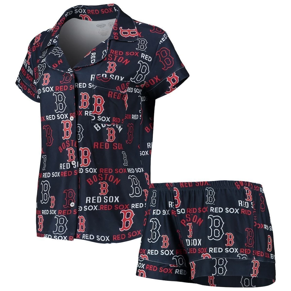 Top 10 π― Women's Concepts Sport Navy Boston Red Sox Flagship Allover Print Top & Shorts Sleep Set π―