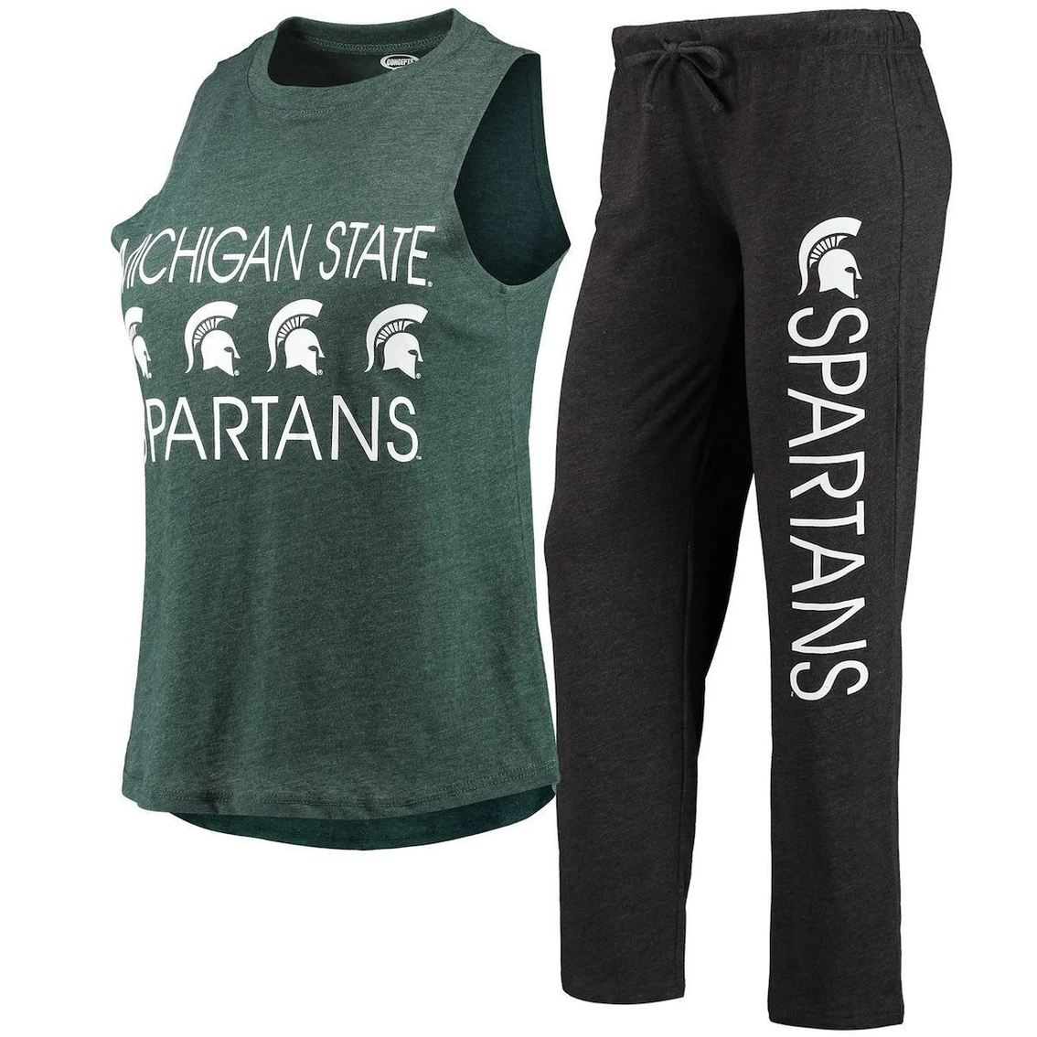 Flash Sale π Women's Concepts Sport Black/Green Michigan State Spartans Tank Top & Pants Sleep Set βοΈ - Image 2