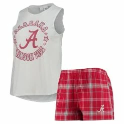 Cheap π Women's Concepts Sport Crimson/White Alabama Crimson Tide Ultimate Flannel Tank Top & Shorts Sleep Set π