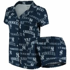Best reviews of ❤️ Women's Concepts Sport Navy New York Yankees Fairway 👕 Shirt & Shorts Sleep Set 🧨