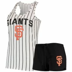 Best deal βοΈ Women's Concepts Sport Black/White San Francisco Giants Vigor Racerback Tank Top & Shorts Sleep Set βοΈ