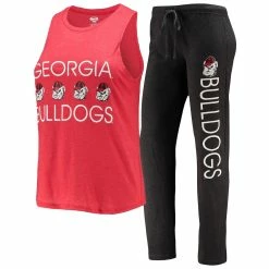 Best Sale 😍 Women's Concepts Sport Black/Red Georgia Bulldogs Tank Top & Pants Sleep Set ✔️