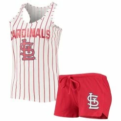 Deals β€οΈ Women's Concepts Sport Red/White St. Louis Cardinals Vigor Racerback Tank Top & Shorts Sleep Set π§¨