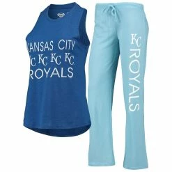 Top 10 💯 Women's Concepts Sport Light Blue/Royal Kansas City Royals Meter Muscle Tank Top & Pants Sleep Set 🎁
