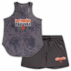 Cheap π₯ Women's Concepts Sport Charcoal San Francisco Giants Plus Size Cloud Tank Top & Shorts Sleep Set β