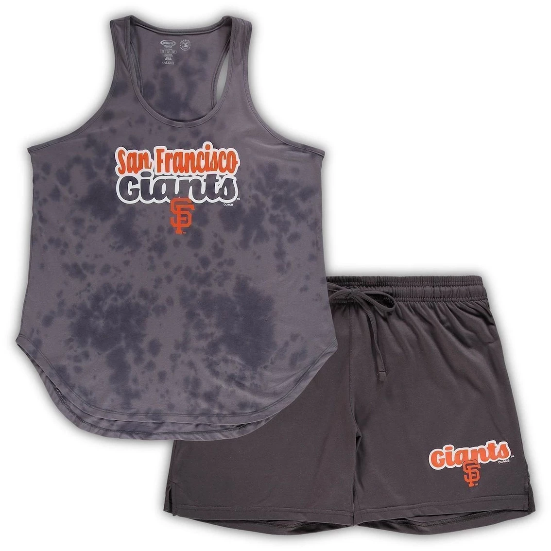 Cheap π₯ Women's Concepts Sport Charcoal San Francisco Giants Plus Size Cloud Tank Top & Shorts Sleep Set β