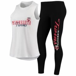 Budget 😉 Women's Concepts Sport White/Black Minnesota Twins Sonata Tank Top & Leggings Set 💯