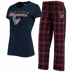 Hot Sale 🌟 Women's Concepts Sport Navy/Red Houston Texans Logo T-Shirt & Pants Set 😍