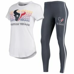 Outlet π₯° Women's Concepts Sport White/Charcoal Houston Texans Sonata T-Shirt & Leggings Set π