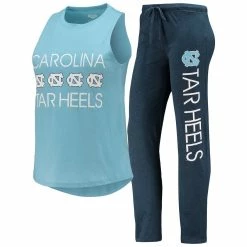 Best deal ❤️ Women's Concepts Sport Navy/Carolina Blue North Carolina Tar 👠 Heels Tank Top & Pants Sleep Set 😉