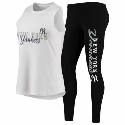 Brand new 🛒 Women's Concepts Sport White/Black New York Yankees Sonata Tank Top & Leggings Set 🤩
