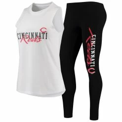 Cheap π Women's Concepts Sport White/Black Cincinnati Reds Sonata Tank Top & Leggings Set π