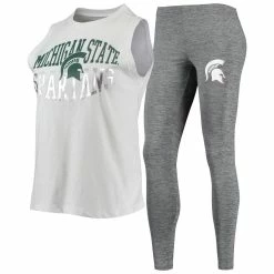 Discount 🤩 Women's Concepts Sport Charcoal/White Michigan State Spartans Tank Top & Leggings Sleep Set 🔥