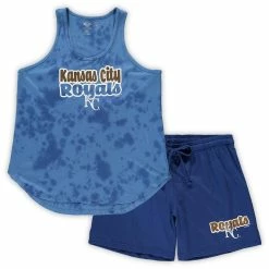 Outlet π Women's Concepts Sport Royal Kansas City Royals Plus Size Cloud Tank Top & Shorts Sleep Set βοΈ