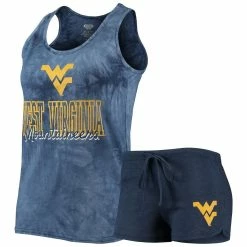 Budget 👏 Women's Concepts Sport Navy West Virginia Mountaineers Billboard Tie-Dye Tank Top & Shorts Set ❤️