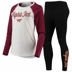 Best reviews of π― Women's ZooZatz White/Black Virginia Tech Hokies Raglan Long Sleeve T-Shirt & Leggings Sleep Set π