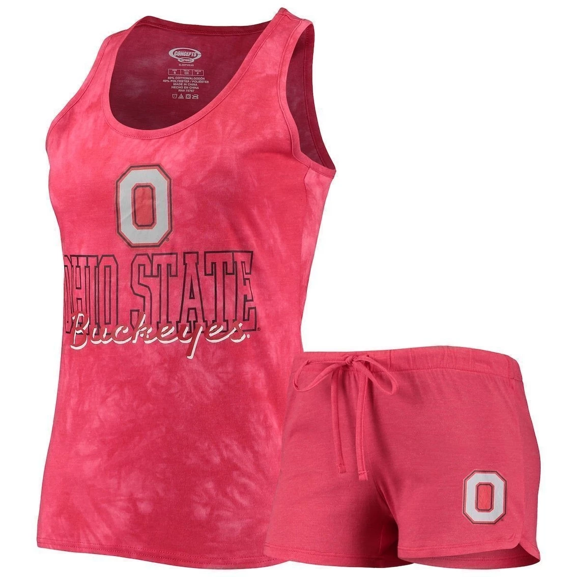 Discount π Women's Concepts Sport Scarlet Ohio State Buckeyes Billboard Tie-Dye Tank Top & Shorts Set π - Image 2