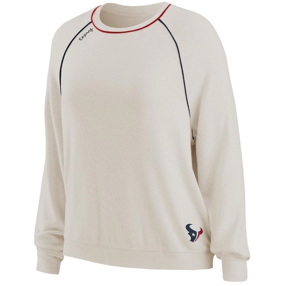 Flash Sale β¨ Women's WEAR By Erin Andrews Oatmeal Houston Texans Raglan Pullover Sweatshirt & Pants Lounge Set π― - Image 3